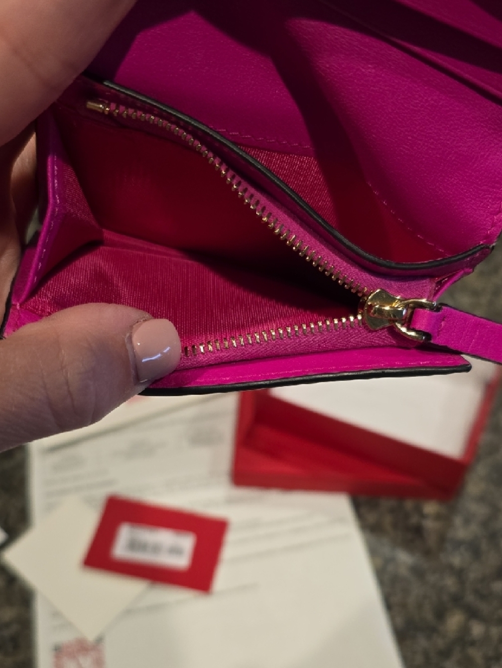 Valentino Hot Pink Rockstud Leather Wallet - Picture 15 of 16